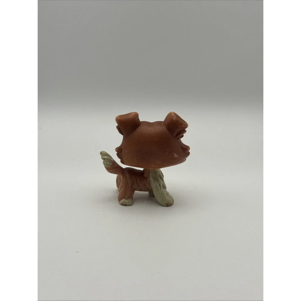Authentic LPS Littlest Pet Shop Collie Dog #1542 Red Brown Blue Eyes Hasbro G2
